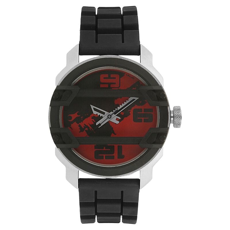Fastrack Quartz Analog Red Dial Plastic Strap Watch for Guys