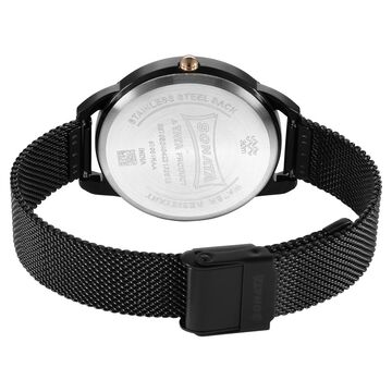 Sonata Wedding Quartz Analog Black Dial Stainless Steel Strap Watch for Women