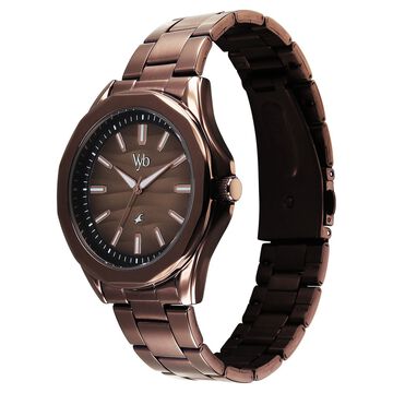 Vyb Drift By Fastrack Quartz Analog Brown Dial Brown Stainless Steel Strap Watch For Guys