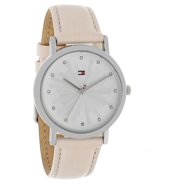 Tommy Hilfiger Quartz Analog Silver Dial Leather Strap Watch for Women - image number 1