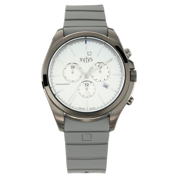 Xylys Swiss Chronograph Grey Silicone Strap and White Dial Watch For Men - image number 0
