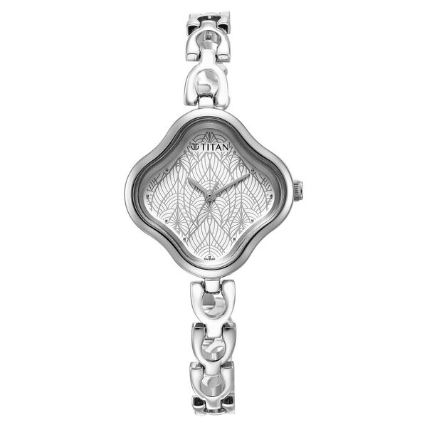 Titan Karishma White Dial Analog Metal Strap Watch for Women - image number 0