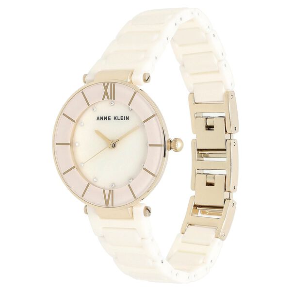 Anne Klein Quartz Analog Pink Dial Ceramic Strap Watch for Women - image number 2