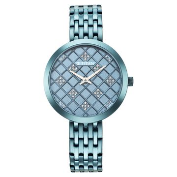 Titan Purple Unending Beauty Quartz Analog Blue Round Dial Blue Stainless Steel Strap Watch For Women