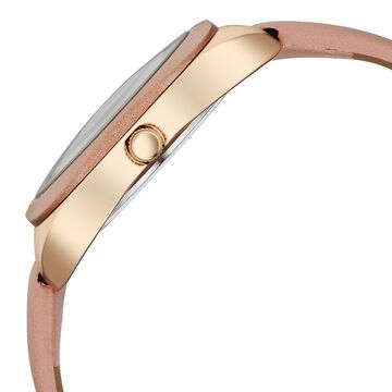 Vyb Muse By Fastrack Quartz Analog Pink Dial Leather Strap Watch For Girls