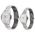 Titan Modern Bandhan Pair Analog with White Dial Dual Tone Rose Gold Stainless Steel Strap Watch for Couples - image number 2