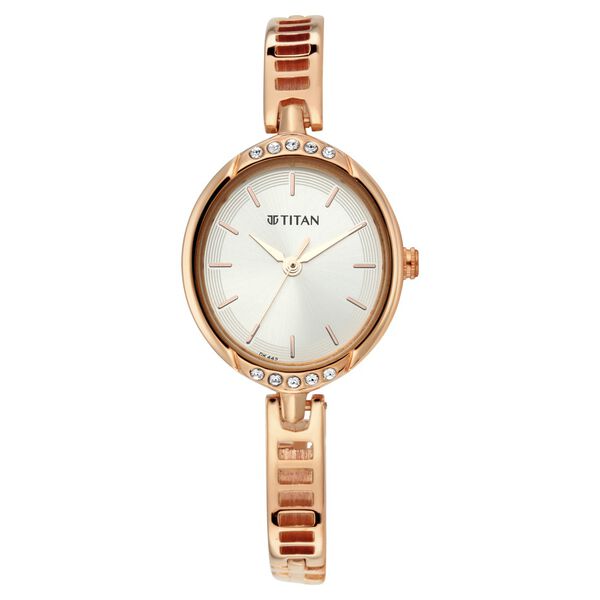 Titan Quartz Analog Silver Dial Metal Strap Watch for Women - image number 1