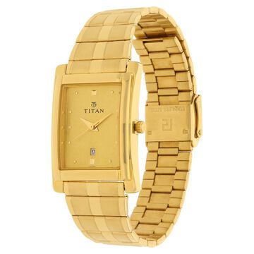 Titan Champagne Dial Analog with Date Metal Strap Watch for Men