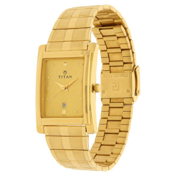 Titan Champagne Dial Analog with Date Metal Strap Watch for Men - image number 1