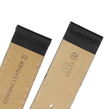 22 mm Black Genuine Leather Straps for Men