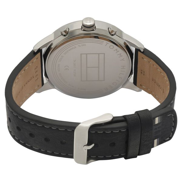 Tommy Hilfiger Quartz Chronograph Black Dial Leather Strap Watch for Men - image number 4