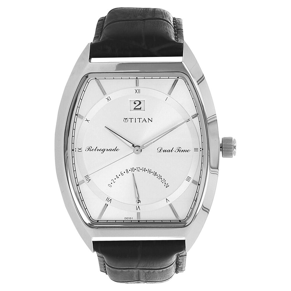 Buy Online Titan Dual Time Silver Dial Stainless Steel Strap watch for Men 1680sl01 Titan