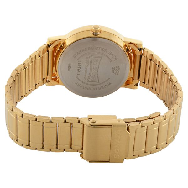 Sonata Quartz Analog Champagne Dial Metal Strap Watch for Men - image number 3