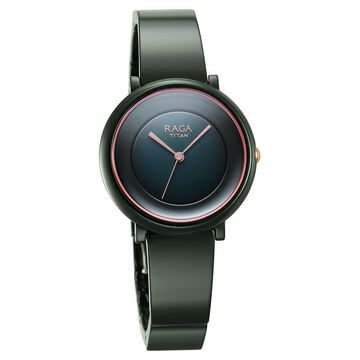 Titan Raga Ceramics Blue Dial Ceramic Strap Watch for Women