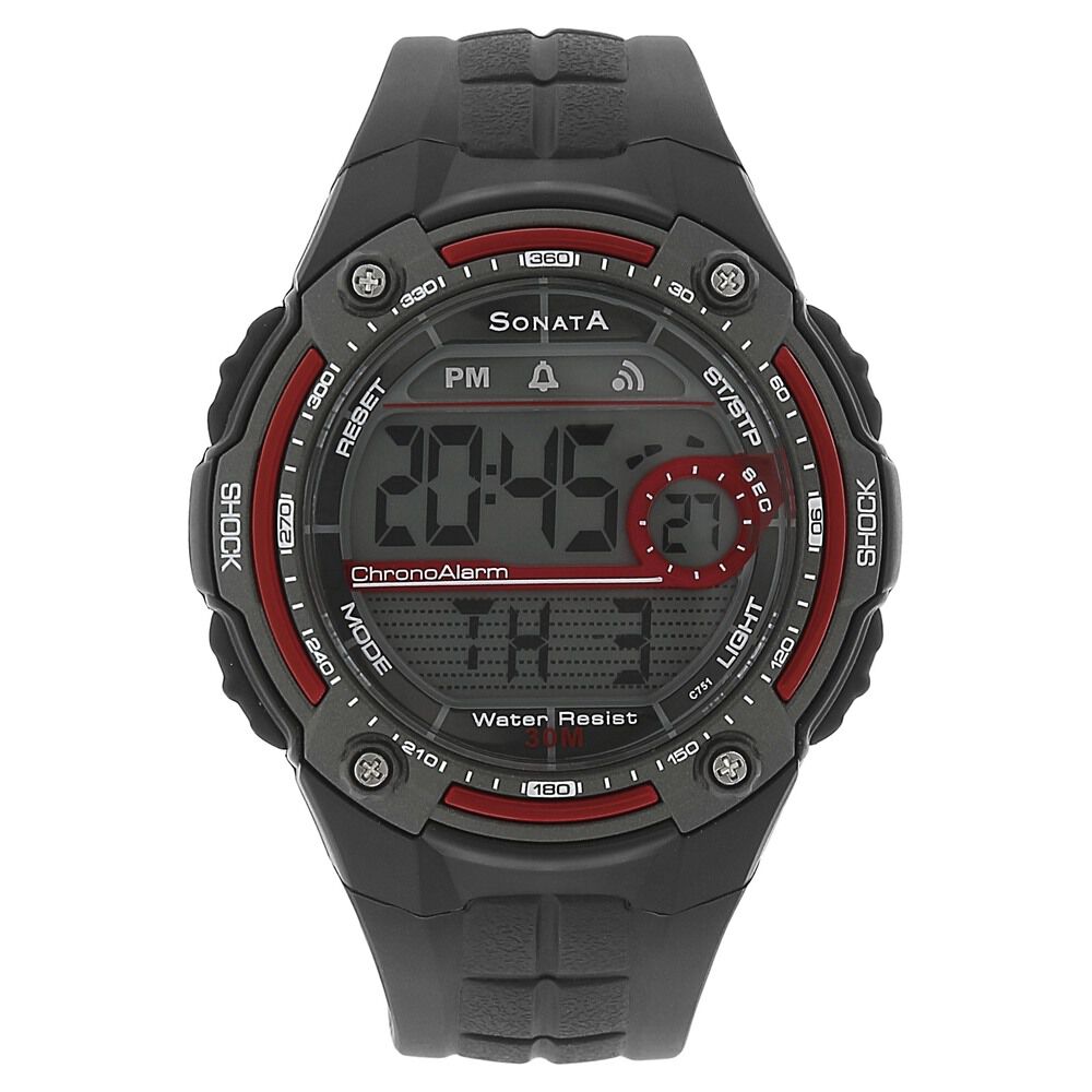 Sf digital watch with black plastic strap for men shop
