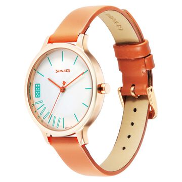Sonata Play Orange Dial Watch for Women