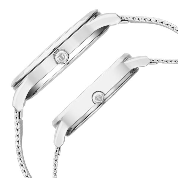 Titan Quartz Analog White Dial Stainless Steel Strap Watch for Couple - image number 3