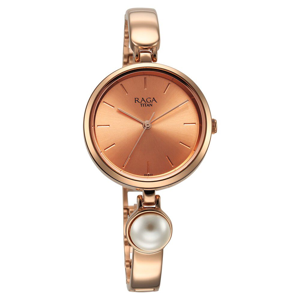 Buy Online Titan Raga Power Pearls Quartz Analog Rose Gold Dial