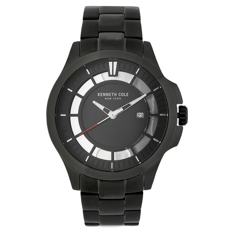 Kenneth Cole Quartz Analog with Date Black Dial Stainless Steel Strap Watch for Men