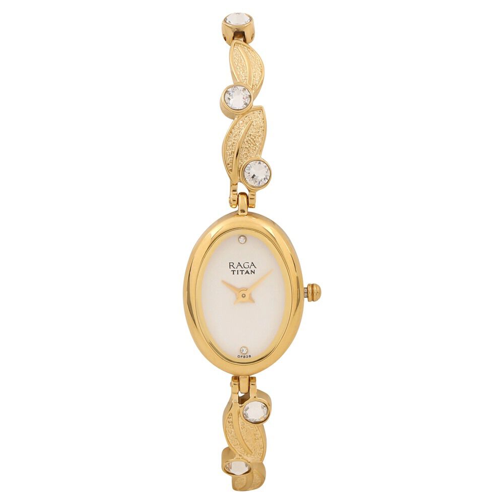 Buy Online Titan Raga Foliage White Dial Women Watch With Metal Strap nk2511ym06 Titan