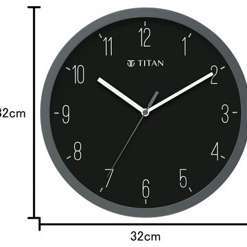 Titan Contemporary Colours Wall Clock - Grey 32 cm x 32 cm (Medium)