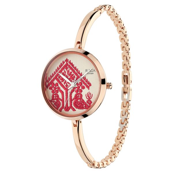 Titan Raga RongaliRose Gold Dial Analog Metal Strap Watch for Women - image number 2