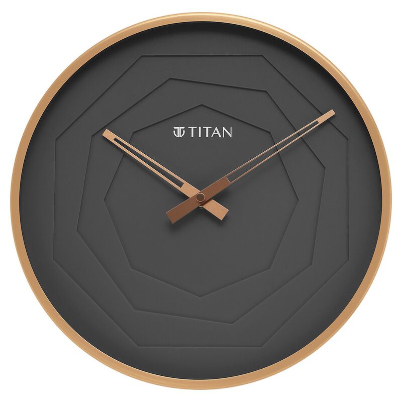 Buy Online Titan Metallic Wall Clock with rose Gold Frame and Multi