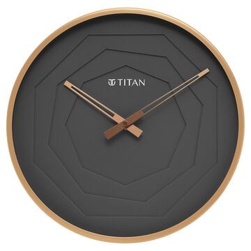 Titan Metallic Wall Clock with rose Gold Frame and Multi-layered Grey Dial 30 cm x 30 cm (Medium Size)
