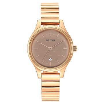 Titan Karishma Brown Dial Metal Strap Watch for Women