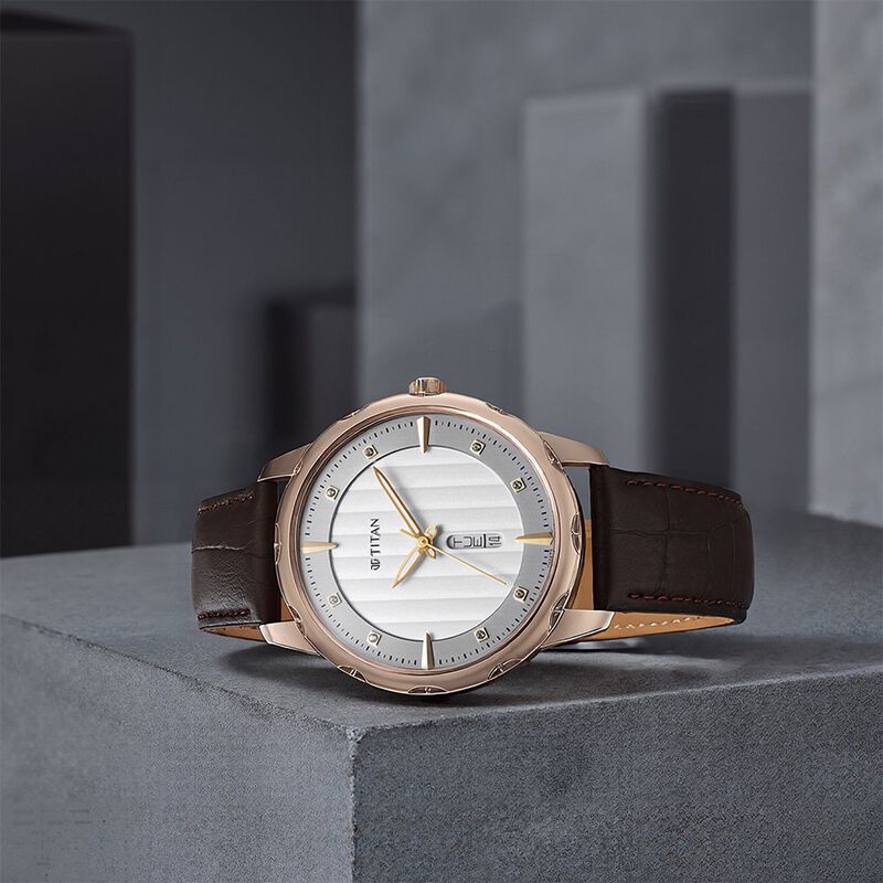 Titan Regalia Opulent Analog with Day and Date White Dial Watch for Men
