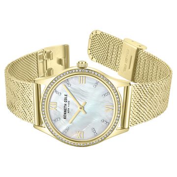 Kenneth Cole Quartz Analog Mother Of Pearl Dial Stainless Steel Strap Watch For Women