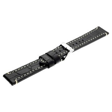 20 mm Black Genuine Leather Straps for Men