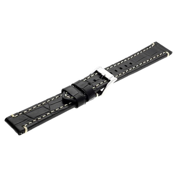20 mm Black Genuine Leather Straps for Men - image number 3