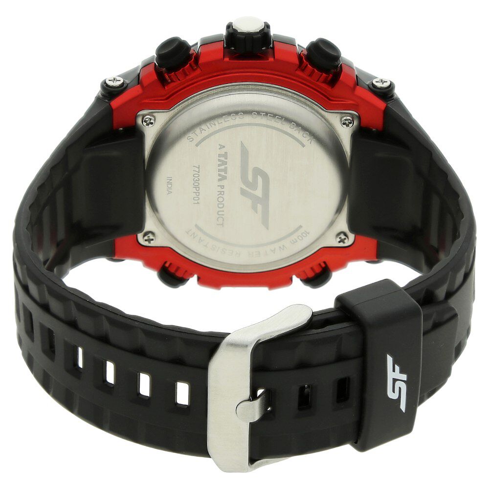 Buy Online SF Quartz Digital Dial Plastic Strap Watch for Men np77030pp01 Titan