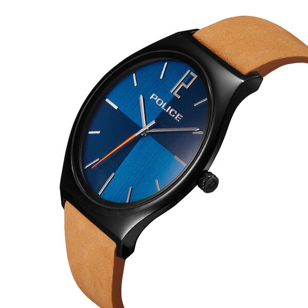 Police Quartz Analog Blue Dial Leather Strap Watch for Men - image number 1