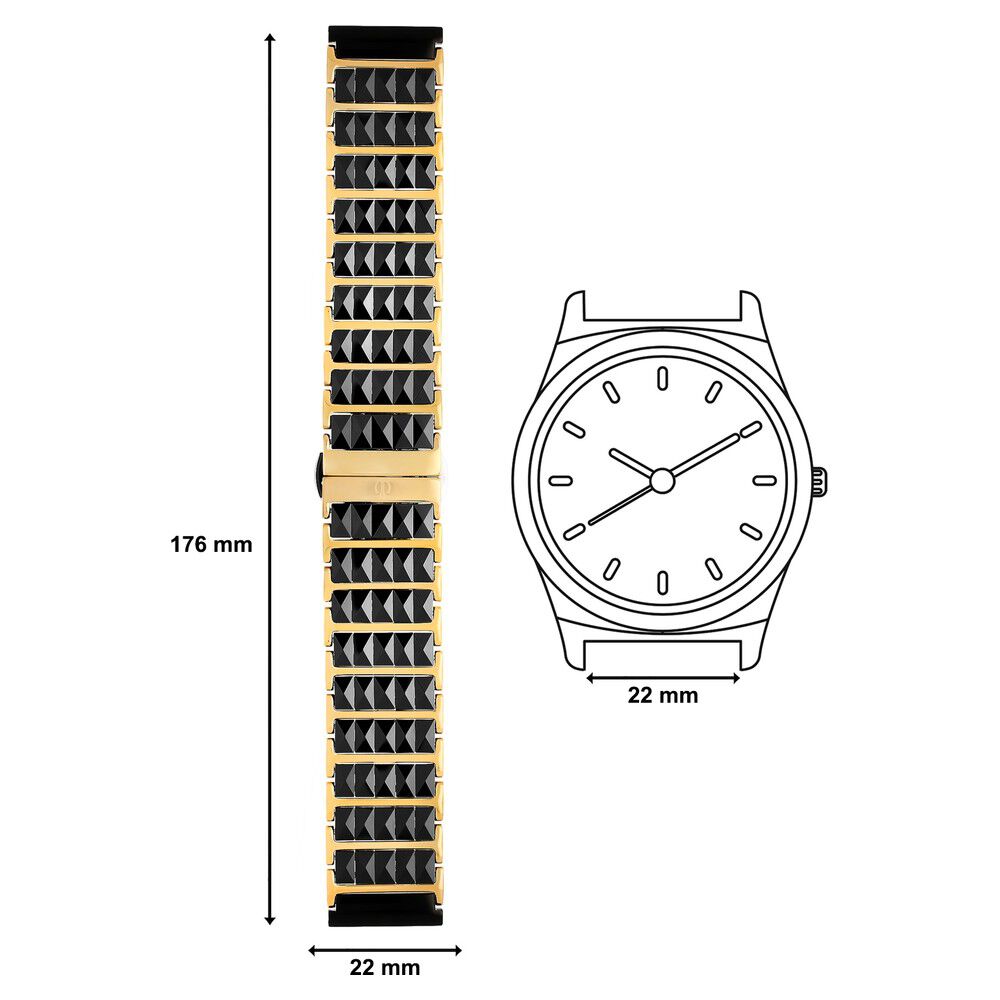 Buy Online 22 mm Black Golden Ceramic Metal Strap for Men csf221819903cbg p Titan