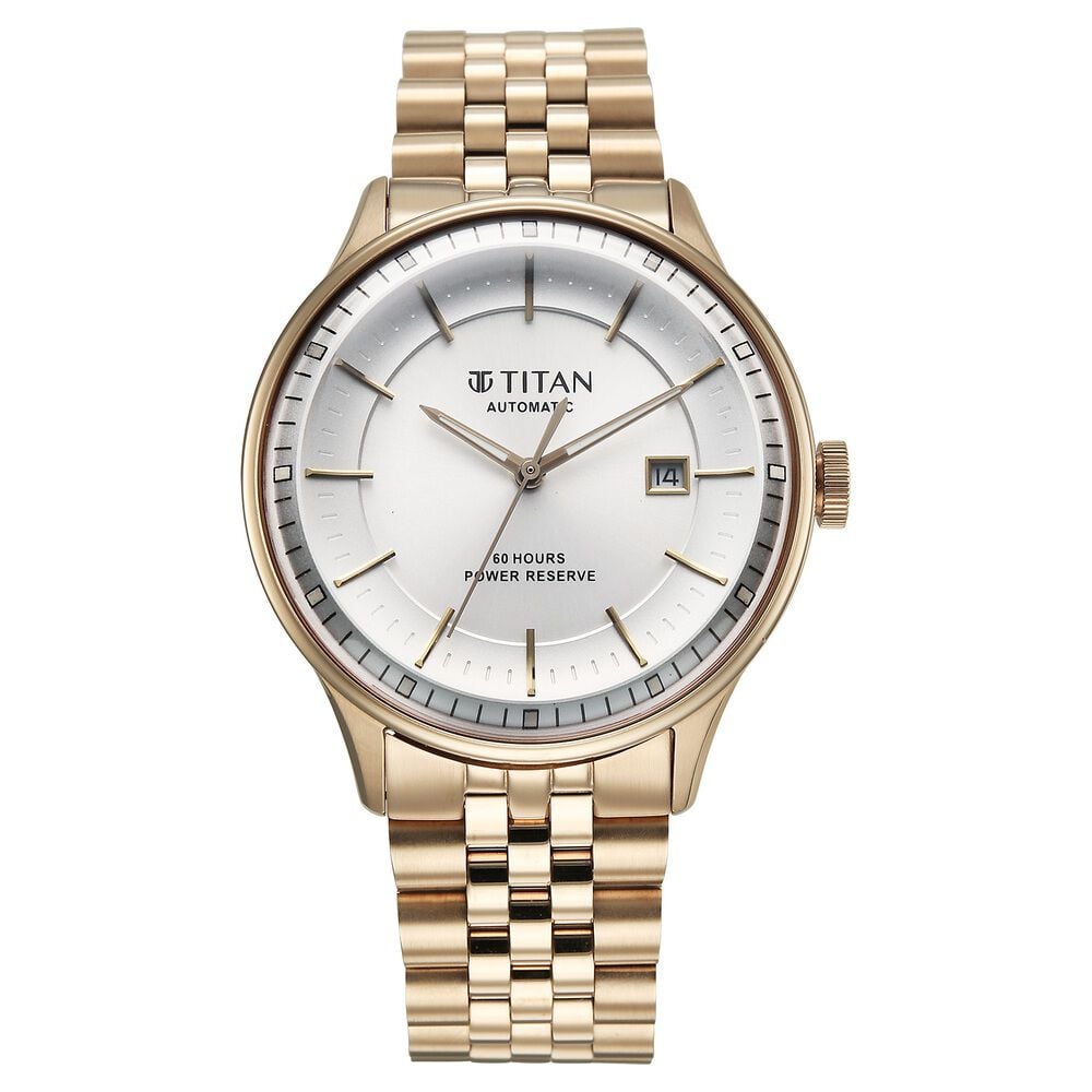 Titan Weekender 60 Hours Power Reserve Concealed Automatic Analog White Dial Stainless Steel Strap Watch for Men-picture-17