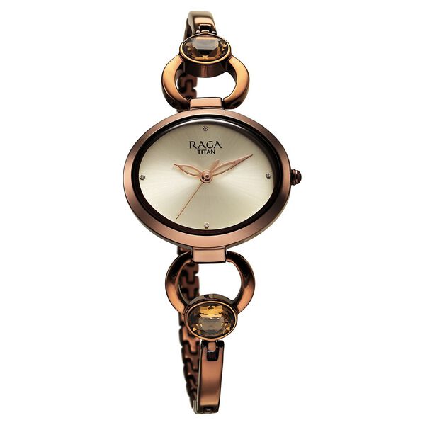 Titan Raga Viva Quartz Analog Champagne Dial Metal Strap Watch for Women - image number 1