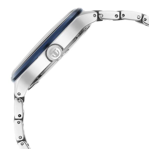 Titan Ceramic Fusion Quartz Multifunction Blue Dial Silver Dual-Toned Stainless Steel Bracelet Watch for Men - image number 4