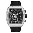 Police Chronograph Black Dial Black Color Silicone Strap Watch For Men - image number 0