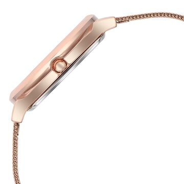 Fastrack Vyb Charmer Quartz Analog Rose Gold Dial Stainless Steel Strap Watch for Girls