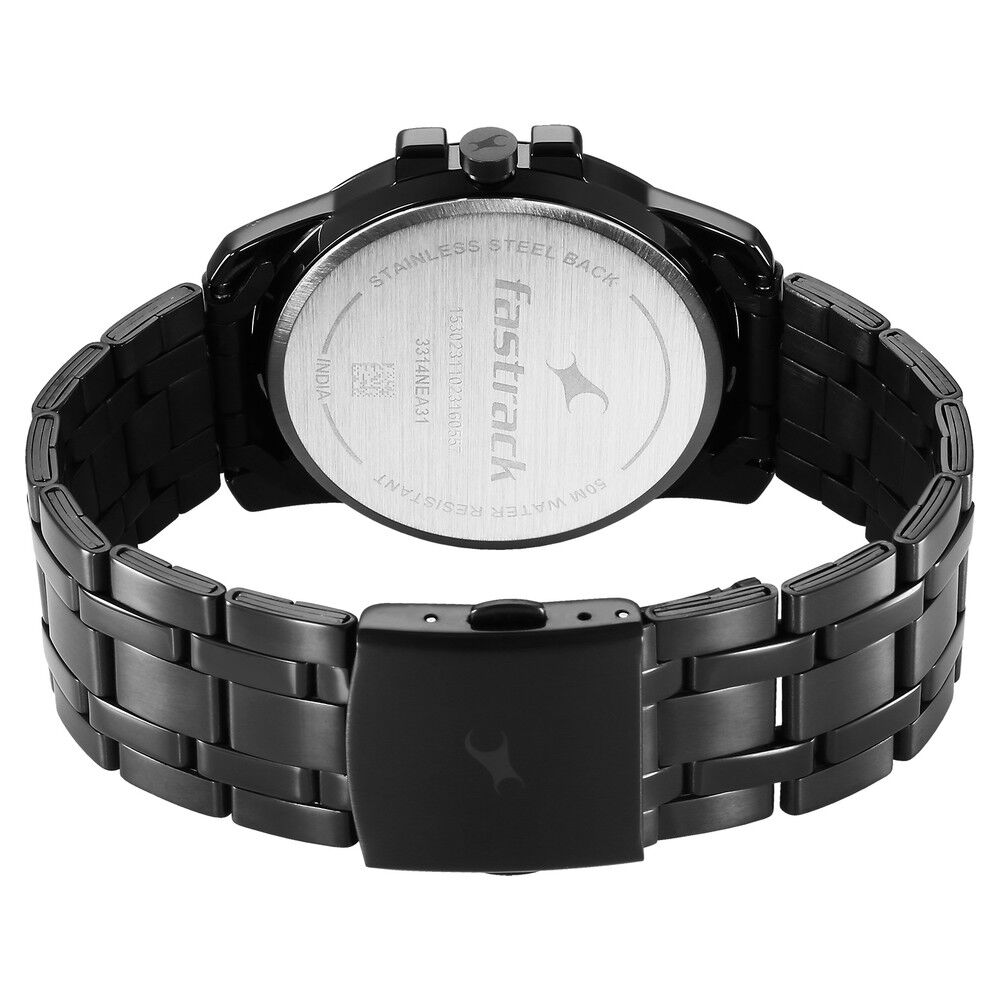 Buy Online Fastrack Pulse Quartz Analog Anthracite Dial With Black Stainless steel Strap Watch for Guys 3314nm01f Titan