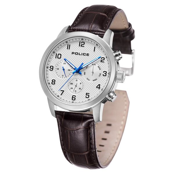 Police Quartz Multifunction White Dial Leather Strap Watch for Men - image number 2
