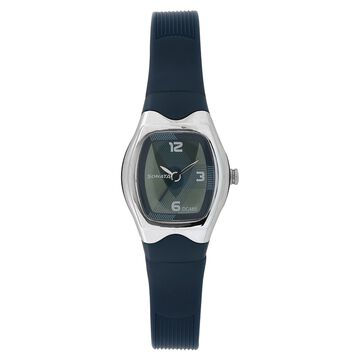 SF Quartz Analog Green Dial Plastic Strap Watch for Women