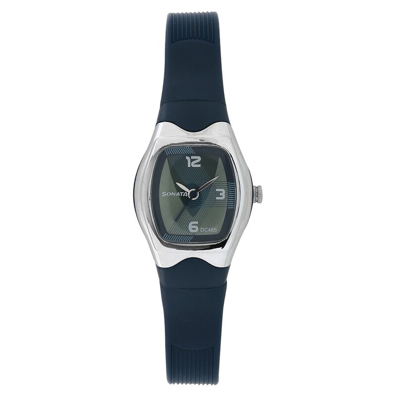 SF Quartz Analog Green Dial Plastic Strap Watch for Women