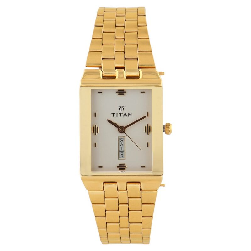 Titan Quartz Analog White Dial Stainless Steel Strap Watch for Men - image number 0