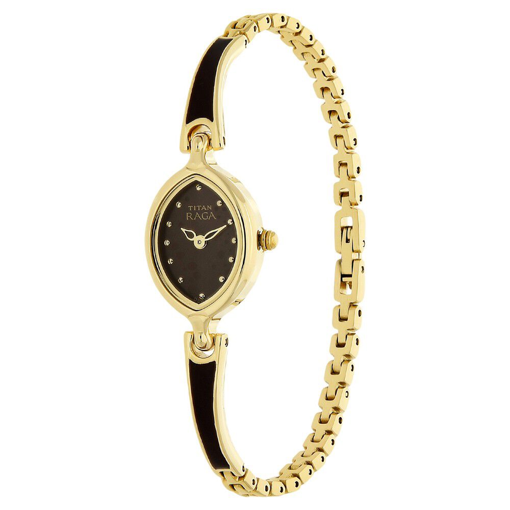 Buy Online Titan Raga Brown Dial Analog Metal Strap Watch for Women nl2370ym12 Titan