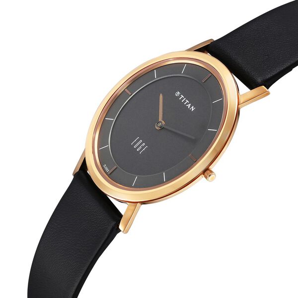 Titan Quartz Analog Anthracite Dial Leather Strap Watch for Men - image number 1