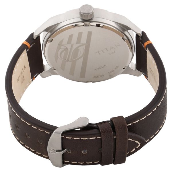 Titan Stainless Steel Analog with Date Brown Leather Strap watch for Men - image number 3