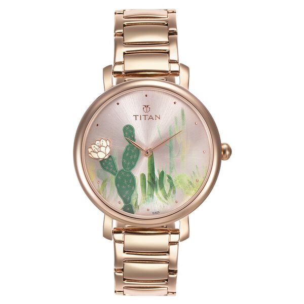 Titan Valentine Rose Gold Dial Women Watch With Metal Strap - image number 1